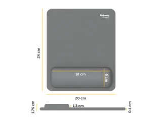 Muismat met polssteun Fellowes Breyta grijs 20x24cm - 9