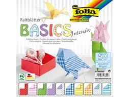 Vouwblaadjes Folia 80gr 20x20cm 50 vel 2-zijdig 10 basics designs