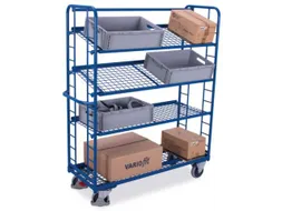 Variofit Etagewagen 400kg draagvermogen 4 etages 165x65cm Blauw