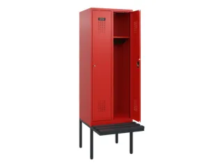 locker met bank,HxBxD 1950x600x815mm,2vak,vak B 300mm,cilinderslot - 1