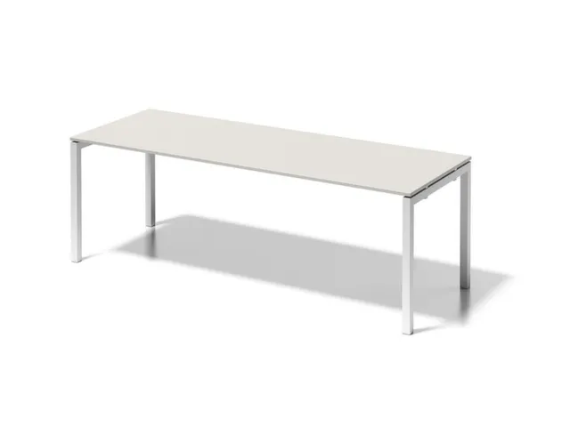 bureau HxBxD 740x2200x800mm blad grijswit 4-voeten verkeerswit