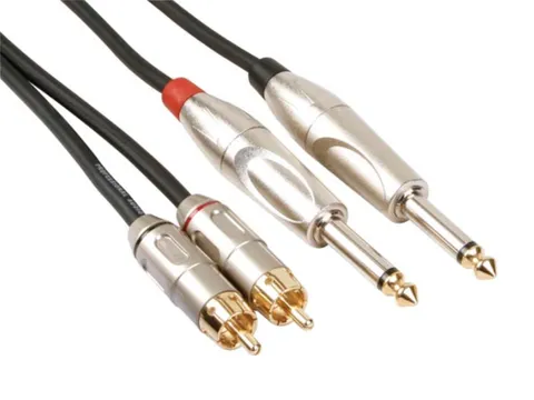 RCA-Jack Kabel - 2 x RCA Mannelijk Naar Jack 6.35mm - Mono - 5m