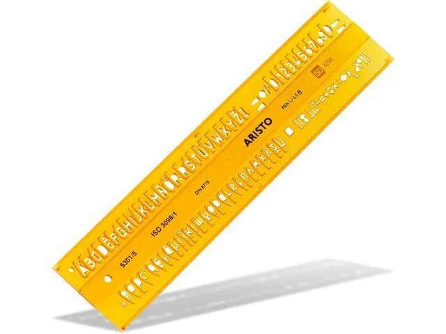 Gabarit Lettres Isonorme Aristo lettres droites 5mm