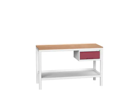 werkbank,HxBxD 930x1500x600mm,multiplexblad,4voeten,uitrusting: lade