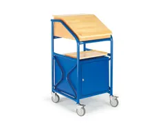 Verrijdbare lessenaar,HxBxD 1240x630x690mm,m. Legborden,kast