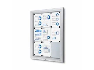 Vitrinekast mededelingenbord Outdoor 9xA4 Zilver - 1