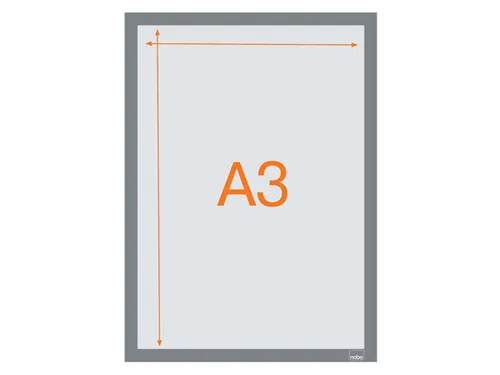 Infokader Nobo zelfklevend A3 zilver 2 stuks