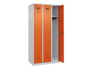 locker,HxBxD 1850x900x500mm,3vak,vak B 300mm,cil.-slot,staand op vloer - 2
