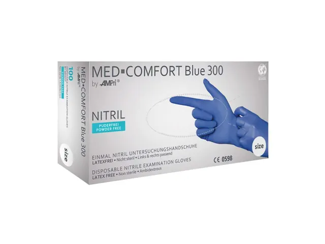 Ampri nitril handschoen Blauw Blue 300 extra lang maat M 100 stuks