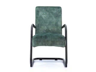 Luxe Vergaderstoel Dunton Hunter Velours Zwart Sledeframe - 1