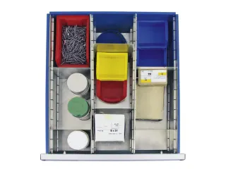 lade-indelingsset,9vakken,v. front H 200mm,staal verzinkt - 1