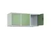 opzetkast,v. locker,3vak.,vak B 400mm,HxBxD 500x1200x500mm