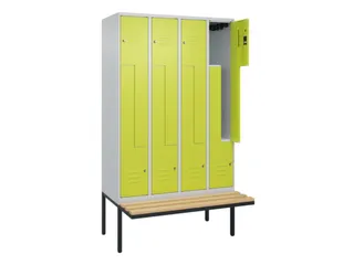 Z-garderobekast,HxBxD 2120x1200x815mm,8vak,vak B 300mm,cil.-slot - 2