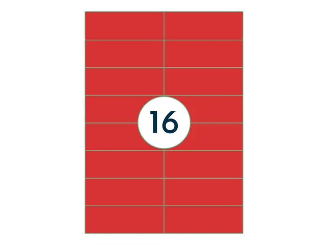 Gekleurde Etiketten 105x37mm Rood 42617 1000 Vel