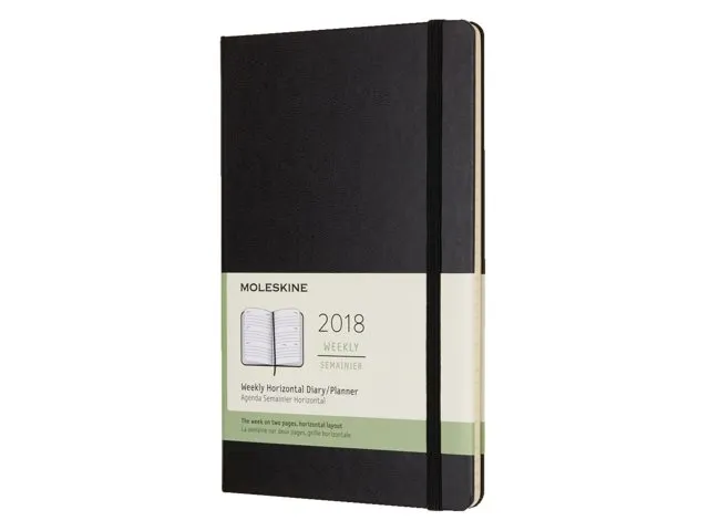 Agenda 2018 Moleskine 12 Maanden Pocket Hard Zwart