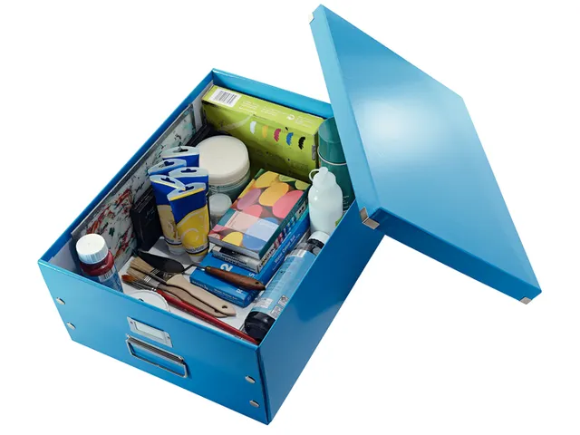 Opbergbox WOW Click & Store 369x200x482mm blauw 85% gerecycled karton