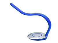 bureaulamp LED Alco blauw flexibele arm USB poort Dimbaar