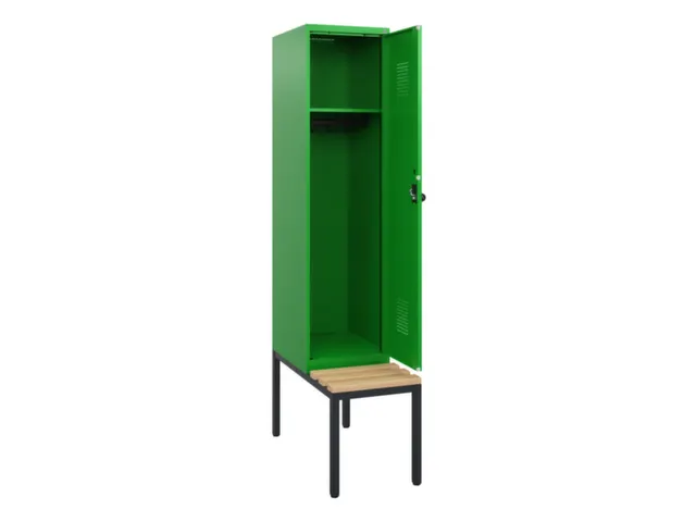 locker met bank,HxBxD 1950x400x815mm,1vak,vak B 400mm,draaigrendel