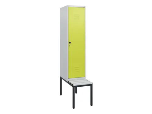 locker met bank,HxBxD 1950x400x815mm,1vak,vak B 400mm,draaigrendel