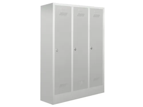 lockerkast v. kinderen,HxBxD 1600x930x500mm,3vak,RAL7035,front RAL7035