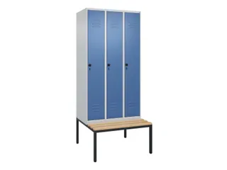 Dekenkist Classic+ 3 vakken 30cm 212x90x81.5cm Lichtgrijs/Verblauw - 1