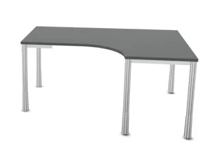 In hoogte verstelbaar bureau in vrije vorm,MS-donkergrijs - 2