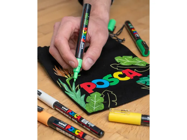 Verfstift Posca PC3M Fijne punt 0,9-1,3mm 4 stuks glitter kleuren warm
