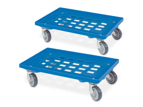 onderwagen voor kratten,draagverm. 250kg,laadvl. LxB 607x407mm