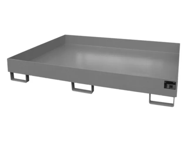 stellingopvangbak,opvangvol. 240l,HxBxD 250x1750x1300mm,staal,RAL7005