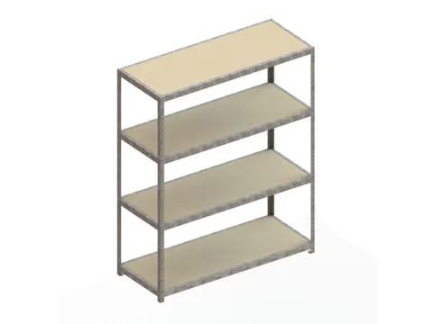 Breedvakstelling 2470x2000x800mm Vaklast 500kg 4 Houten Legborden