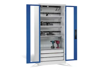 acculaadkast 1950x930x500mm 15stekkerdozen 230V ventilator fr. RAL5010 - 1