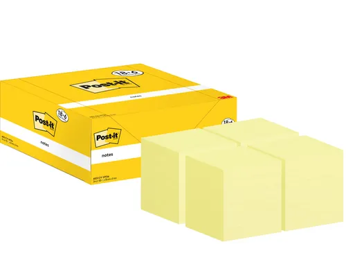 Memoblok 3M Post-it 653-CY 38x51mm geel voordeelpak