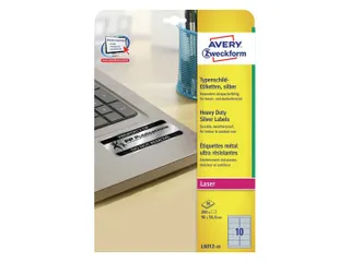 Etiket Avery Zweckform L6012-20 96x50.8mm Zilver 200 stuks - 7