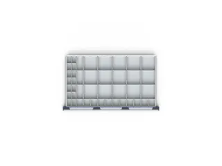 set inzetbakken,43bakken,v. front H 100mm,BxD 1050x650mm,kunststof - 1