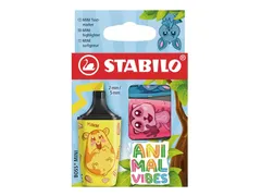 Surligneur STABILO BOSS Animal Vibes Mini assorti blister 3 pièces