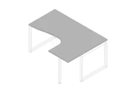 hoek-bureau,HxBxD 730x1600x1200mm,blad grijs,verdieping rechts