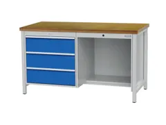 werkbank,HxBxD 860x1500x750mm,onderstel RAL9005,fronten RAL6011