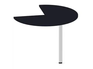 aanbouwtafel,i.h.v.,HxØ 720-840x1000mm,driekwartrond,CC-zwart - 1