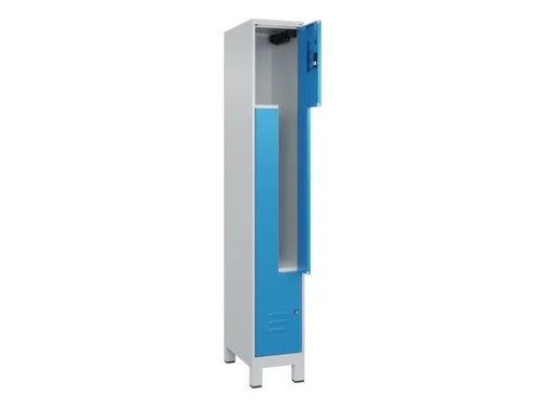 Z-garderobekast,HxBxD 1950x300x500mm,vak B 150/300mm,cil.-slot,voeten