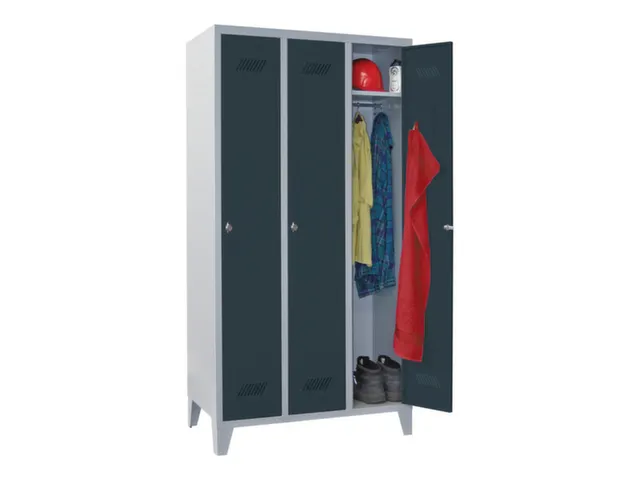 locker,HxBxD 1850x900x500mm,3vak,vak B 300mm,RAL7035,front RAL7016