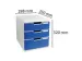 OUTLET Ladenblok MODULO A4 3 laden Classic Blauw Grijs