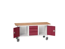werkbank,HxBxD 830x1750x600mm,multiplexblad,uitrusting: 3laden,2kasten