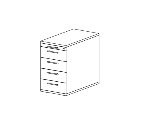 stationaire ladeblokken,HxBxD 720-760x428x800mm,4lade(n),mat.-lade