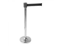 Afzetpaal RVS met snelband zwart 200cm