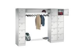 personeelsgarderobe draaigr. 1950x2550x500mm 3x5 vakken 400mm RAL7035