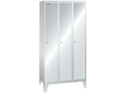 garderobekast,HxBxD 1850x900x500mm,3vak,vak B 300mm,cil.-slot,voeten
