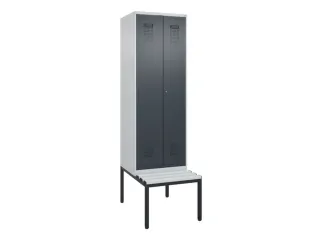 locker met bank,voor scheiding van kleding,HxBxD 2120x600x815mm,2vak - 2