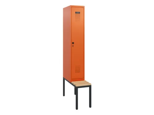 locker met bank,HxBxD 1950x300x815mm,1vak,vak B 300mm,draaigrendel