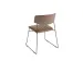 Stapelstoel Sledeframe Zwart met Kunstleer zitting Cognac
