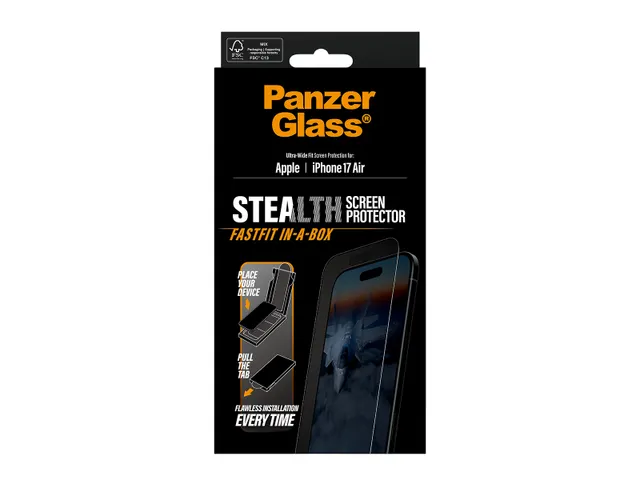 PanzerGlass Stealth Screen Protector iPhone Air | Ultra-Wide Fit w.